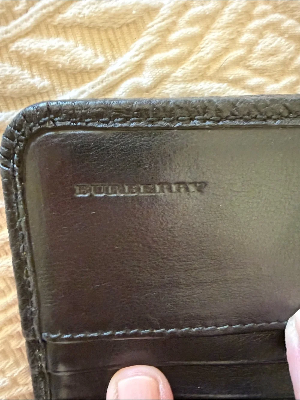 Burberry Black Pebbled Leather Long Wallet